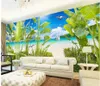 Wallpapers Custom 3D Wallpaper Tropical Rainforest Coastal Landscape Decoratief schilderij Achtergrond Wall PO