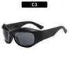 Солнцезащитные очки Y2K Punk Hip-Hop Girls Murs Men and Women's Curround Glasses Multi Color Lenser Designer