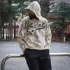 Mens Hoodies Sweatshirts Harajuku Retro Kapok Graffit Casual Hooded Hoodies Män och kvinnor Streetwear Overdimensionerade Terry Sweatshirts Loose Hip Hop Hoody 230114