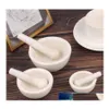 Mills 60/80/100Mm Mortar And Pestle Spice Crusher Ceramic Bowl Hard Food Kitchen Tool Vanilla Tea Garlic Grinder Drop Delivery Home Otnjy