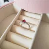 925 Sterling Silver Sparkling Ruby Red verhoogde hart Solitaire ring Fit Pandora Jewelry verloving trouwliefhebbers Fashion Ring