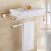 Rubinetti da cucina Portasciugamani da bagno El da 60 cm Alluminio Vintage Oro Antico Scaffale da bagno Mensola da bagno retrò Doppie barre portaoggetti