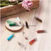 Pendants Fashewelry Shape Gemstone Hexagonal Healing Pointed Chakra Stone Charms For Necklace Jewelry Making Hole 3X2Mm Drop Delivery Amgkb