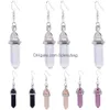 Pendentifs Mticolor Forme Gemme Guérison Pointu Hexagonal Chakra Quartz Cristal Pierre Charme Couleur Aléatoire Pour Collier Boucle D'oreille Bijou Amcx7