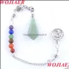 Hangende kettingen kleine maat stenen boeddha kop 3d pendum hangers voor wichel kegel 7 chakra ketting zeshoek pendo sieraden bo905 drop de dhnoe