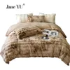 Sängkläder sätter vinter 350 g tjockare värme lat hårmjölk fleece 4st retro gamla avancerade sängkläder korall