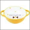 Bowls Japanesestyle Bee Creative Roast Bowl Binaural Cerâmica Salada de Arroz Sopa Doméstica e Diretoria Big Drop Home Gard Dhhgc