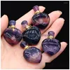 Pendant Necklaces Natural Stone Gem Per Essential Oil Bottle Heart Fluorite Handmade Crafts Diy Necklace Jewelry Accessories Gift Dr Dht6H