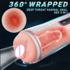 Massagegerät für Erwachsene, automatisches Saugen, Cup für männliche Masturbatoren, 3D-strukturierte Vagina-Muschi-Stroker für Männer, Selbstvergnügen, Sexspielzeug mit 10 Vibrationen