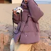 Trench femminile da donna Colori caramelle Giacca con cappuccio con cappuccio invernale femmina MANUESE LUSCA LUSCA HARAJUKU CALDO PARKAS PARKAS PURPLE BIANCO