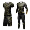 Camisetas de camisetas masculinas compressão de compressão rápida de poliéster spandex 3D Impresso Sport Gym Fitness Rash Guard