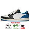 Low OG Olive 1S Basketball Shoes Ano do Rabbit True Blue 1 com caixa de mocha r￩