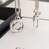 Новое двойное дизайнерское письмо G Lucky Penden Suplecle Bracelet Bracelet Searring Set Set 925 Sterlling Silver Jewelry Мужчины Женщины День Святого Валентина подарок GGN009