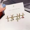 Hoop Earrings 6-piece Zircon Set Love Heart Moon Star For Women Gold Color Jewelry Wholesale Gifts & Huggie