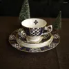 Koppar tefat European Bone China Coffee Cup Set Espresso Home High Tea Saucer Porcelain Ceramic Crockery 50T023