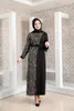 Roupas étnicas Mulheres negras se vestem. Abaya elegante e de qualidade. Moda da temporada muçulmana. Quatro utilizáveis. Feito na Turquia. Kaftan. Caf