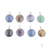 Pendentif Colliers Pierre Naturelle Ancien Cuivre Siers Arbre De Vie Charme Aventurine Oeil De Tigre Agate Opale Cristal Perles Rondes Balancent Dhj4I