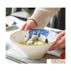Schüsseln Kreativer japanischer Stil Hutschüssel Große Nudel Frühstück Haushalt Persönlichkeit Geschirr Rindfleisch Ramen C Drop Lieferung Hausgarten K Dhnho