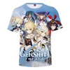 Erkek Tişörtleri Anime Genshin Etki T-Shirt Erkekler/Kızlar 3D Baskı Harajuku Tee Yüksek Kalite Tshirt 2023 Sıradan Çocuk Tops
