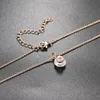 Pendant Necklaces Dazzling Crystal Round For Women Minimalist Diamond Women's Choker Neck Chain Rose Gold Trend Jewelry N496Pendant