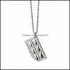 Chains Stainless Steel Cute Black Chocolates Block Pendant Necklace Fashion Jewelrychains Drop Delivery Jewelry Necklaces Pendants Dhsrn