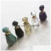 Pendant Necklaces Fuwo Faceted Per Bottle With Double Loops Trimmed Natural Gems Stone Essential Oil Diffuser Jewelry Wholesale Drop Dh4Tu