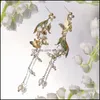 Dangle Lustre Arrivée À La Mode Cristal Tempérament Asymétrique Fusion Papillon Boucles D'oreilles Pour Les Femmes Bijoux En Métal Oorbellen Drop D Dhgdo