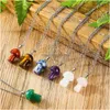 Pingentes de cogumelo colar de cristal pingente de pedra natural decorativa para feminino para mulheres presentes de j￳ias 7 cores entrega de gota amrk1