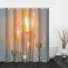 Shower Curtains Summer Fresh Lotus Pattern Curtain And Hook Modern Polyester Design Bathroom Home Decoration