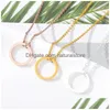 Collane con ciondolo Dainty Small Eternity Karma Collana Regalo di amicizia Semplice cerchio rotondo Fascino Girocollo Laurea Gioielli Donna Dro Dhy1R