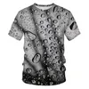 T-shirt da uomo Estate Abiti a maniche corte 2023 Stile di vendita Creativo Goccia di pioggia Stampa liquida T-shirt digitale 3D Tendenza moda