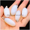 Pendant Necklaces 1Pc Natural Stone Opal Pendants Reiki Heal Polished Charms For Jewelry Making Diy Women Necklace Earring Gifts Dro Dht7W