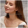 Pendant Necklaces Gold Cross Necklace For Women Simple Female Tiny Small Sideways Pendants Color Stainless Steel Fashion Jewelry Gif Dhiml