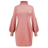 Casual Dresses for Women Spring Autumn Clothing Full Sleeve Turtleneck Mini Dress Fashion Ladies Vestido Fiesta Mujer