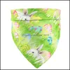 Abbigliamento per cani Bandane pasquali Coniglio per uova Fazzoletto da collo per animali domestici Sciarpa a triangolo per cani Decorazioni per gatti 5 stili Drop Delivery Home G Dhphk