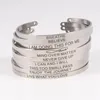 Bangle Custom Name Positive Inspirational Bracelet Personalized Jewelry Initial Engraved & For Woman