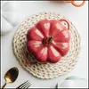 Bowls 1Pc Creative Pumpkin Shaped Baking Bowl With Lid Ceramic Household Tableware Dessert Soup Milk Kitchen Tools Drop Delivery Hom Dhnzs