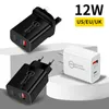 Caricabatterie PD Dual USB 18W Adattatore QC 3.0 Ricarica rapida Tipo C Telefono da viaggio Carica rapida Spina EU / US UK per iPhone 14 13 12