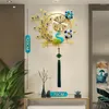 Väggklockor Peacock Stylish Clock Luxury Nordic Smart Modern Digital Design Metal Horloge Murale Home Decoration LQQ35XP