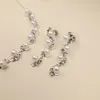 Perlen Kristall Brautschmuck Sets Für Hochzeit Silber Sparkle Halskette Ohrringe Frauen Prom Party Zubehör Verlobung Geburtstag V2259