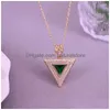 Pendant Necklaces 5Pcs Luxury Triangle Shape Zircon Necklace For Women Fashion Gold Color Geometric Drop Delivery Jewelry Pendants Dhg9R