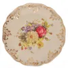 Piatti Golden Stroke Rose Flower Piatto decorativo in ceramica American Classic Paint Tazze con vassoio Afternoon Tea Stoviglie Decorazione domestica