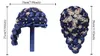 Wedding Flowers Bouquet for Bruid Tassal Crystal Golden Pearl Ribbon Rose Navy Blue aanpasbare DIY Props W308