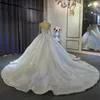 Luxus Ballkleid Brautkleider 2023 Perlen Perlen Lange Illusion Ärmel Brautkleider Arabisch Dubai Muslim Pailletten Robe De Mariage Nach Maß