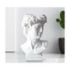 Vase Modern Nordic Style Creative Portrait Vase Human Head Flower Ornaments Resin David Flowers Art Home Decor 210409ドロップ配達DH2UU