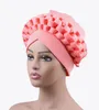 Mützen, Beanie/Totenkopfkappen, Turban-Hut für Frauen, afrikanische Kopfbedeckung, bereit zum Tragen weiblicher Kopfwickel, muslimische nigerianische Hochzeit, traditionell