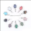 Pendentif Colliers Mixte Mignon Pingouin Pendentifs Forme Animale Bijoux Chanceux Pierre Naturelle Perle Ovale Tigres Oeil Opale Lapis Lazi Turqu Dhexz