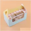 Gift Wrap 5Pcs/Lot 2 Cup Baking Transparent Cake Box With Fixed Bottom Tray Diy Wedding Party Dining Decor Suppliesgift Drop Deliver Dhvx9