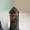 Obélisque de crâne de serpent naturel Yooperlite Crafts Yooper Lake Superior Glowing Rock Lucky Flame Stone Quartz Crystal Tower Point Wand Generator avec Cobra Carving