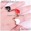 Charm Bracelets 10Pcs Gold Jewelry Mix Color Enamel Heart Finger Adjustable Open Ring Women Rings Drop Delivery Dhjcw